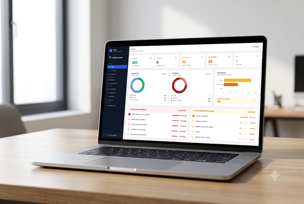 Dashboard principal de Insoft
